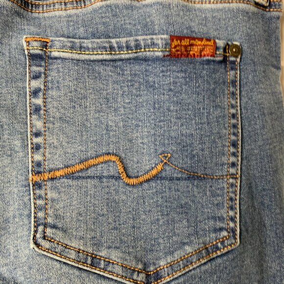 7 For All Mankind Women’s Blue Flared Bootcut Jeans – Premium Denim Classic Fit - Picture 5 of 16